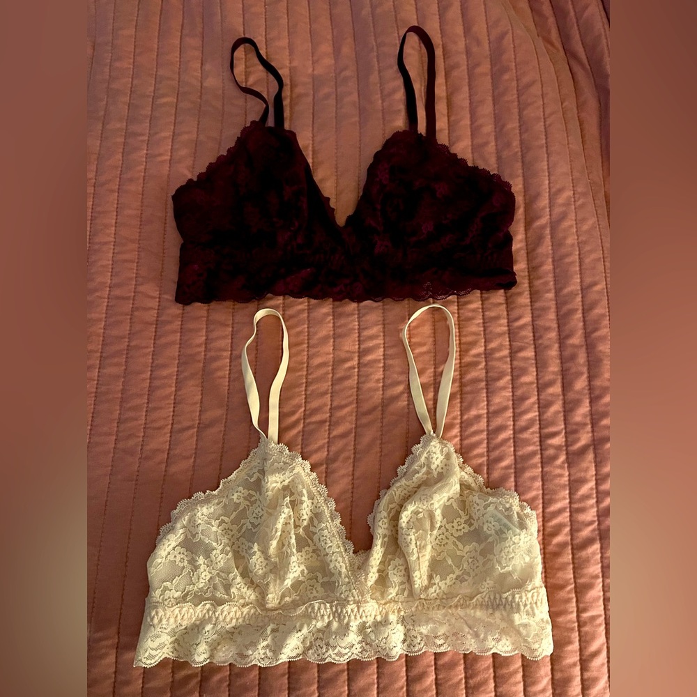 NWOT- set of two bralettes with adjustable straps. Size 12